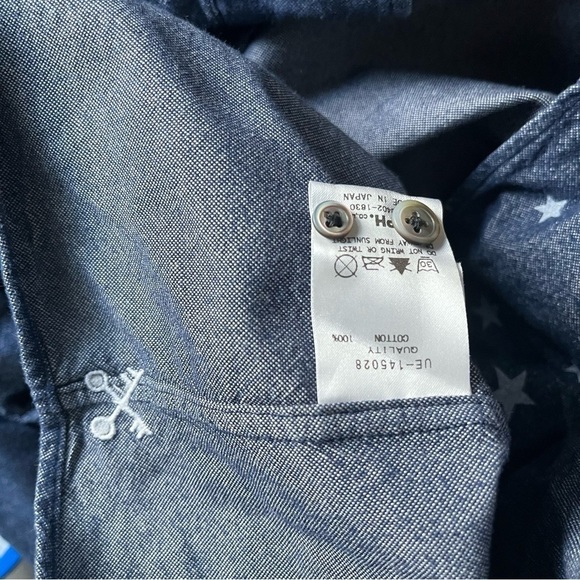 UNIFORM EXPERIMENT x FRAGMENT sz 2 M Long Sleeve Button Down Shirt Stars - Picture 8 of 10
